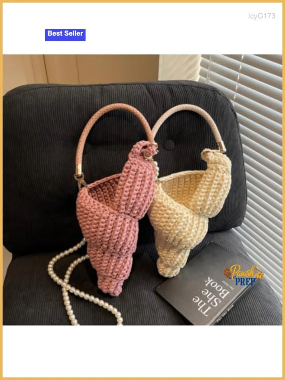 Handwoven Crochet Seashell Bag Womens Boho Summer Beach Shoulder Crossbody